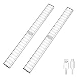 LEDセンサーライト 室内小型キッチンライト極薄 52 LED USB 充電式夜間ライト階段ライト led バーライト 2個入り