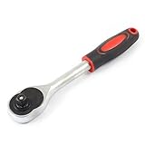 uxcell ラチェットハンドル　クイックリリースラチェットハンドル　ブラック　プラスチック　ラッパーグリップ　9.4mmドライブの正方形