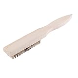 uxcell　ワイヤーブラシ　木製　スチール　ノンスリップハンドル　一個入り　汚れの除去