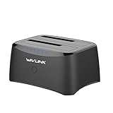 WAVLINK USB 3.0 SATA I/II/III デュアルベイ 外付けハードドライブ ドッキングステーション、2.5/3.5インチ SSD HDD、ハードドライブ デュプリケータ（2 x 16TB）、オフラインクローン機能、OTG機能対応