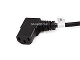 15 Foot, Right Angle - 18AWG AC Power Cord Cable - Black (Right Angle - Desktop/Tower/Printer, 15 Fo