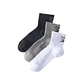 [グンゼ] 靴下 Reebok/リーボック 〈3足組〉 アーチサポート 抗菌防臭 ショート丈 ホワイト・ブラック・グレー