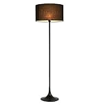 アメリカのフロアランプ、金属現代のシンプルさクリエイティブファッションE27 * 1リビングルームのホテルホテルベッドルームのベッドサイドクロスシェードフットスイッチ高152cm ( 色 : ブラック