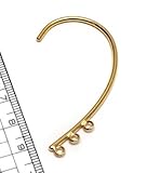 イヤーフックパーツ 3カン付 日本製 10個 イヤーフック (ゴールド)