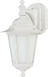 Nuvo Lighting 60/2204 One Light Cornerstone Wall Lantern/Arm Down with Frosted Glass and Photocell W