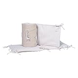 トレンドラボクインベビーベッドバンパー、タン/ホワイト