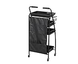 GRJH® 美容美容ベーキング油ホット染色屋ユーティリティ車ヘアケアヘアカット4層ハンドプッシュバーカーブラックポケット 防水性と耐久性