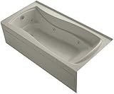 KOHLER K-1257-HL-G9 Mariposa 72-Inch x 36-Inch Alcove Whirlpool Bath with Integral Apron, Tile Flang