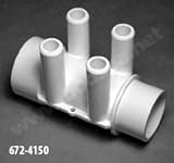 Waterway Spa shur-grip Manifold S 1.5 " X 1.5 " Spigot x ( 4 ) 3 / 4 " SB 672 – 4150
