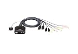 ATEN CS22DP 2ポート USB DisplayPort ケーブルKVMスイッチ（ワイヤードリモコン付）