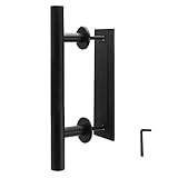 TMS 12 "つや消しブラックPull and Flush two-sideドアハンドルセットモダンスライドバーンドアハードウェアハンドル