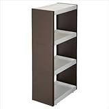 吉川国工業所 隙間収納 キッチン収納ストッカー サイドオープンワゴン 幅25.5cm ブラウン