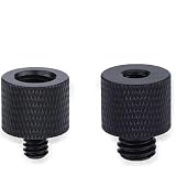 カメラネジ変換アダプター 3/8"メス -1/4"オス （1個）1/4"メス -3/8"オス （1個）変換ネジアダプター アルミニウム合金 連結ネジ 固定ネジアダプター 撮影補助ツール自撮り棒 三脚用黒 2個入り