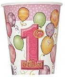 Baby Shower First Birthday Pink Girl Cups - by Unique Party