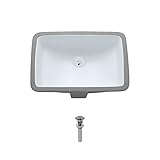 Mr Direct u1913-white磁器アンダーマウントシンクバスルームのアンサンブル 7.75 x 20.75 x 14.75 inches シルバー U1913-W-PUD-C 1