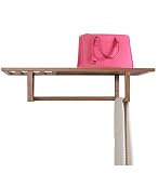WUFENG ウォールマウントコートラック 無垢材 単純 中空棚 ナチュラルカラー長さ90cm ( 色 : Natural wood color )