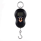 Keepjoy 旅行はかり デジタル はかり 吊りはかり 計量器 携帯式ラゲッジチェッカー 50kgまで量れる 風袋引き機能付 バックライト付 便利 軽量 旅行 アウトドア ホームに最適の秤 (ブラッ