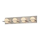 Alico Industries bv9034 – 10 – 16 Mオービットコレクション4-light Vanity器具、マットサテンニッケル仕上げwithホワイトオパールガラスOrbs