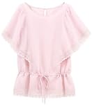 【 アウトレット 】 Angeliebe エンジェリーベ マタニティ バタフライ レース トップ 妊婦服 産前 産後 半袖 11号 シャーベット ピンク