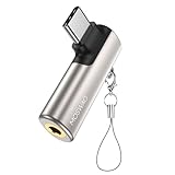 MOSWAG USB C - 3.5mmジャック USB Cヘッドフォンアダプター ライトアングルタイプ USB C - AUXジャックアダプター オーディオドングル 亜鉛合金ヘッドフォンアダプター Samsung Galaxy S23 S22 Pixel 7/6 iPad Pro/Air対応