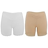 2Pcsマタニティ産後パンティー、黒/ベージュ/白レースパンティーアンダーウェア妊娠中の女性のパンティー(XL-ベージュ+ホワイト)