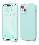 【elago】 iPhone15 対応 ケース 耐衝撃 傷 指紋 防止 シリコン スマホケース スリム 衝撃吸収 サラサラ 手触り シリコンケース [ Apple iPhone 15 アイフォン15 対応 携帯ケース ] iPhone15ケース SILICONE CASE アクアスカイ