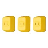億兆堂 コンセントタップ 電源タップ 三口コンセント 雷ガード 3つAC口 分岐コンセント 直挿しマルチタップ たこあしコンセント コンパクト 【イエロー 3個入り】