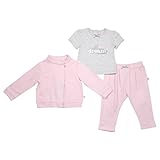 限定Too 3 Piece Glitter French Terry Jacket & Cuffed Pant Set withニットトップ カラー: ピンク