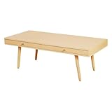 テーブル センターテーブル 両側開閉 引き出し2杯 無垢脚 幅110cm コーヒーテーブル ナチュラル