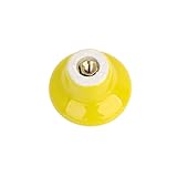 Lovoski セラミック製　 ドア　ダンス　引き出し等用　陶器ノブ　サーメットノブ　取っ手　つまみ　ノブ　ネジ付き　全７色　選べる - イエロー