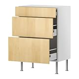 IKEA(イケア) FAKTUM ネクスス バーチ材突き板 60x37 cm 09890605 ベースキャビネット 引き出し3段付、ネクスス バーチ材突き板