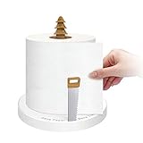 Aolvo キッチンペーパーホルダー 木製 吸盤 スタンド 錆びにくい 紙巻器 ペーパー以外にも大活躍(ホワイト)