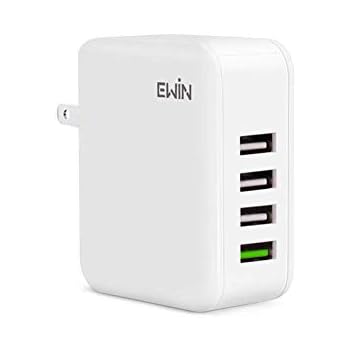 【30W急速充電USB＊4 ＋QC3.0】Ewin usb 充電器 Quick Charge3.0 スマホ 充電器 急速充電 4ポート acアダプター 30W 出力 折り畳み式プラグ iPhone/iPad/Android/タブレット/ゲーム機 その他のUSB機器対応 PSE認証済
