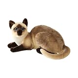 猫のぬいぐるみ、ぬいぐるみ人形、快適でリアルな、かわいいシミュレーションシャム猫、10インチ,B