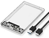 透明な 2.5インチ HDDケース USB 3.0接続 SATA対応 HDD/SSD 外付け ドライブ ケース ネジ&工具不要 簡単着脱 Windows/Mac/Linux等適用
