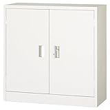 アール・エフ・ヤマカワ:両開スチール書庫3号 引出無 オフホワイト 303-AW