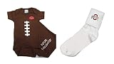 オハイオ州状態ブラウンFootballボディスーツ2ピースギフトセット6か月