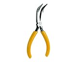 Jonard JIC-3026 Long Curved Nose Plier with Yellow Plastic Handle, 6-3/8 Length by Jonard Tools