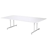 ミーティングテーブル・会議テーブル/　DWSテーブル　【角形・幅2400×奥行き1200mm・天板2分割】 カラー:オーク