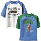 baby GAP　７部袖　スカル ラグラン Ｔシャツ（グリーン×ブルー・ホワイト×ブルー）【月齢：1歳半~2歳】（並行輸入品） (グリーン×ブルー)