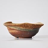 信楽焼 窯肌三方曲げ 盆栽鉢 4号 幅11cm×高さ5cm