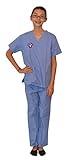 CeilブルーKids Scrubs with将来Dentist刺繍デザイン 2 ブルー MLDCBKSFDDA-2