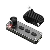 片手キーボード 3キ/4キー1ノブ プログラマブルキーボード シリコン製ボタン 静音 Bluetooth/有線 2種接続 18キャラクタ 6連打 赤軸メカニカルキーボード カスタム可能 小型 プログラマー向き DIYキーボード (3キー)