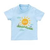 BabyChips sun train(名入れ半袖ベビーTシャツ) 110 ライトブルー