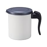 オイルポット 0.6L ミニサイズ ホワイト フッ素加工 SG基準認定商品 メッシュこしアミ付き 小さい天ぷら鍋用 油こし器 竹原製缶 リグランテ
