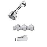 Pfister g019110 Pfister 3-handleタブ&シャワー蛇口withメタルVerveノブハンドルトリムでのみ光沢クロム、water-efficientモデル