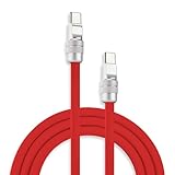 Chubbycable Chubby 2.0 USB C 240W 高速充電ケーブル シリコン ソフト 丈夫 USB C ケーブル 極厚 充電ケーブル iPhone 17-15 シリーズ iPad対応 レッド Type-C to Type-C 19.6フィート
