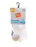Hanes Women's Lightweight Breathable No Show Socks 6 Pair Pack, White Basic, Shoe Size: 8-12