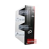 【整備済み・高性能デスクトップPC】富士通 ESPRIMO D586 ｜第6世代 インテル Core i7-6700（3.4GHz）｜MS Office 2019 & Windows 11 Pro｜メモリ16GB｜USB 3.0複数搭載｜4K対応映像出力｜DVD/DP/DVI｜3.5mmオーディオ端子｜外付けWi-Fi付き (SSD1000GB)