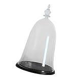 Fenteer 観葉植物カバー　透明　ガラスカバー　ベル形　花瓶　全3色選択　インテリア　花器　コンテナ　トレイ付き　デコレーション - カラー3